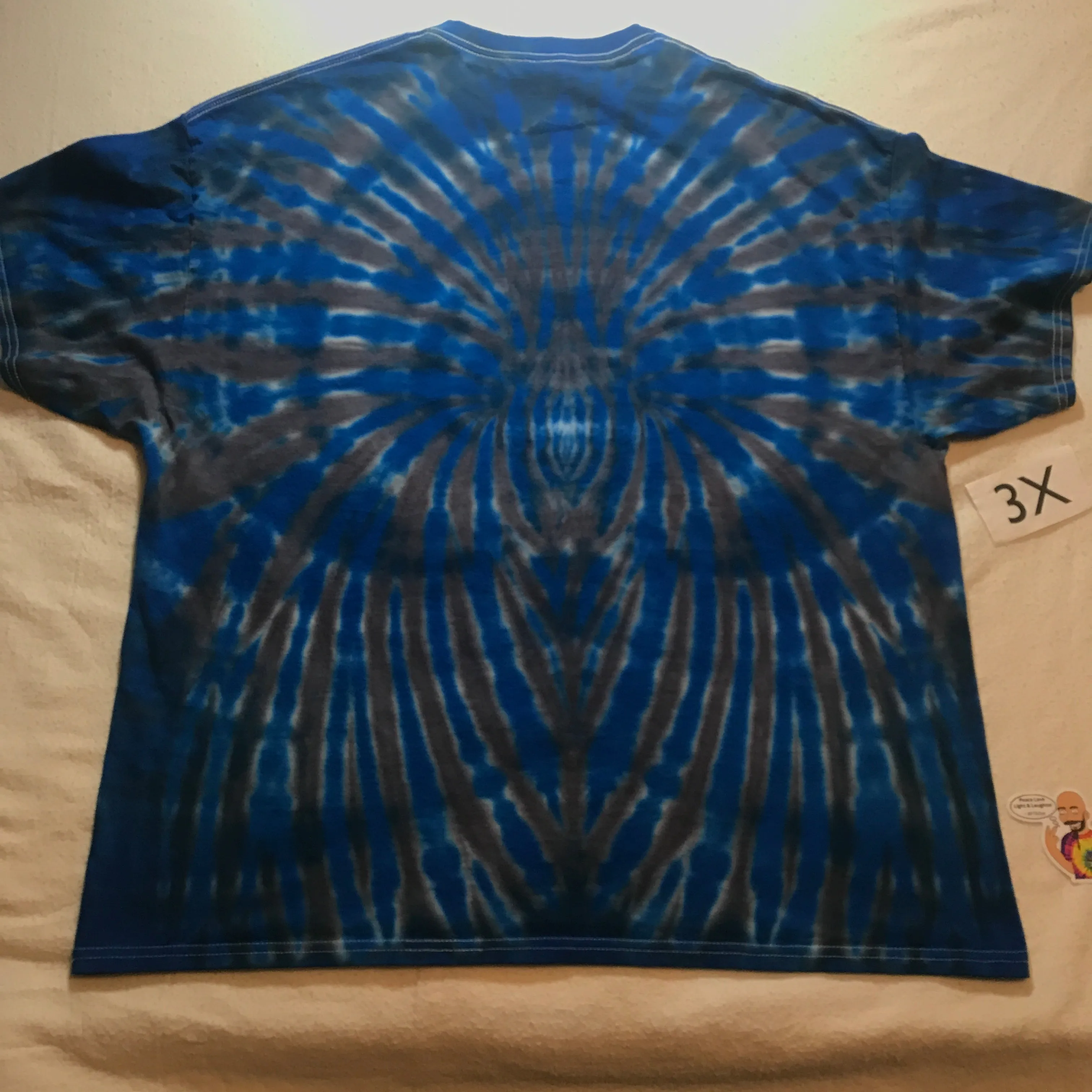 3X Tie-Dye Time Warp Spider Design Tee  (has a Tiny Hole ~ Discounted)