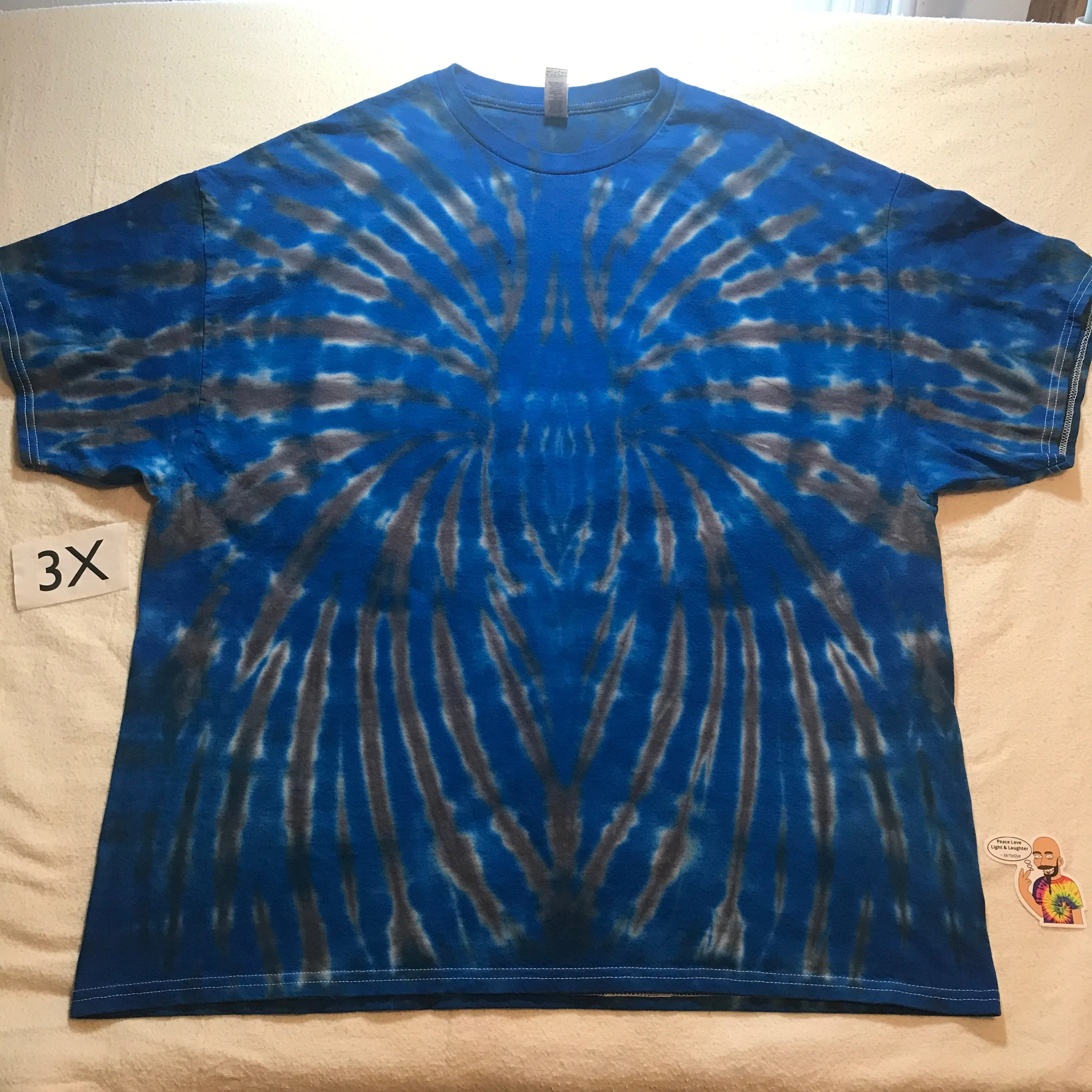 3X Tie-Dye Time Warp Spider Design Tee  (has a Tiny Hole ~ Discounted)