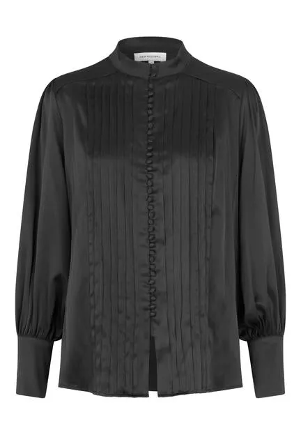 Alaima Inkpot Pleated Silk Blouse