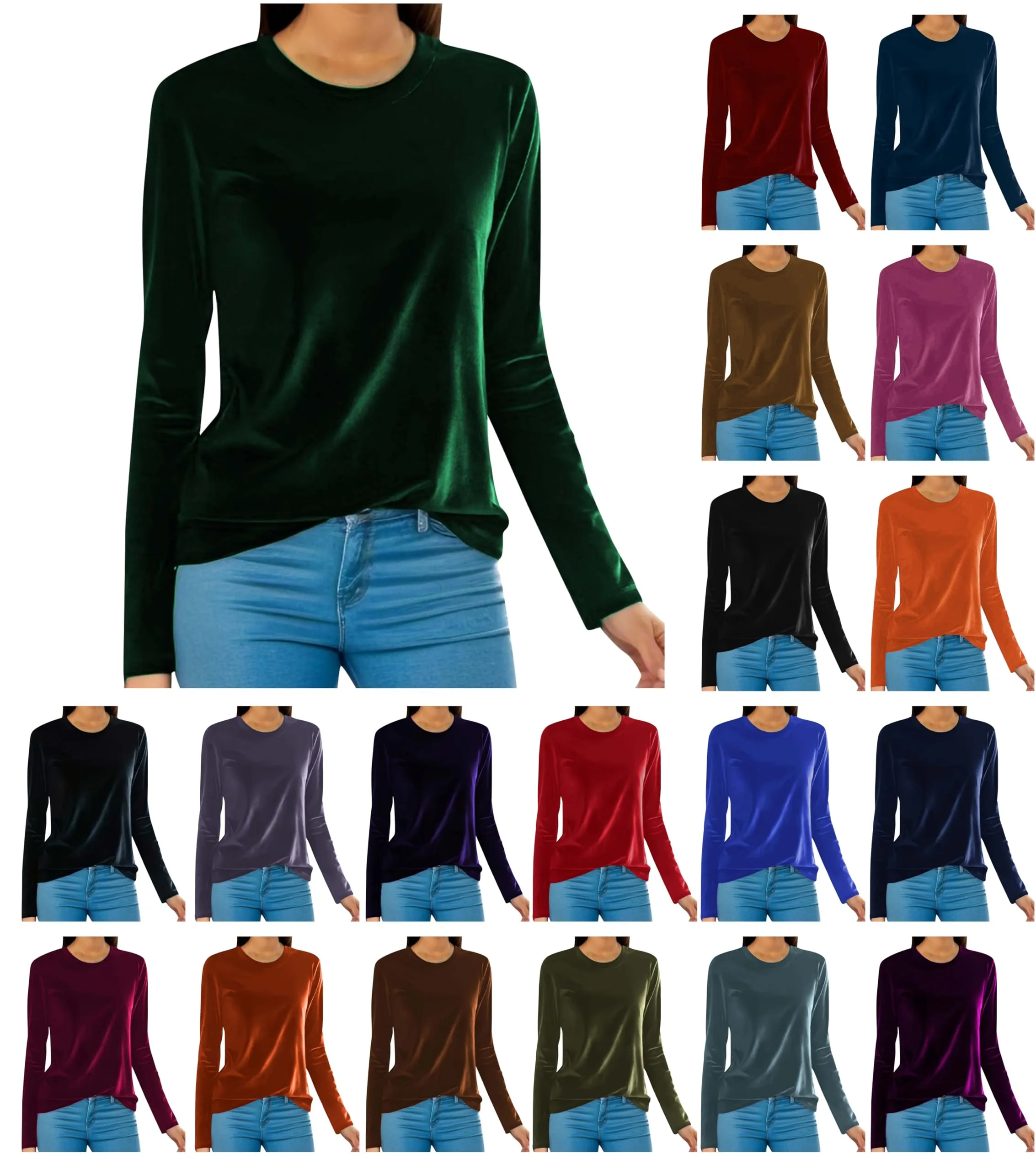 Amazon Haul Sale Clearace Velvet Shirts for Women Long Sleeve Amazon Haul Sale Amazon Haul Womens Clothing Warehouse Amazon Warehouse Deals Amazon Haul Items H01 Green Large