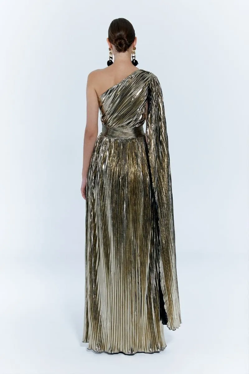 BAGLIONI GOLD ONE-SHOULDER GOWN