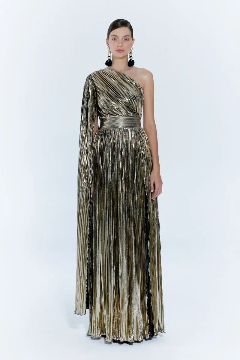 BAGLIONI GOLD ONE-SHOULDER GOWN