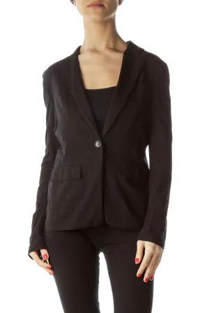 Black Tailored Single-Button Blazer