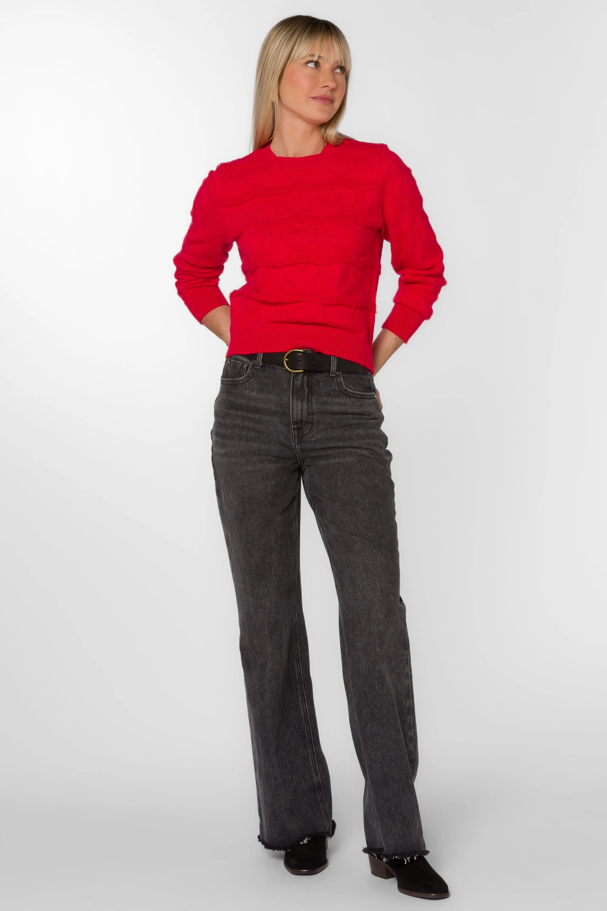 Brinley Red Ribbon Sweater