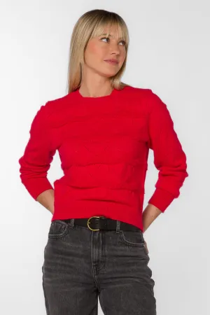 Brinley Red Ribbon Sweater