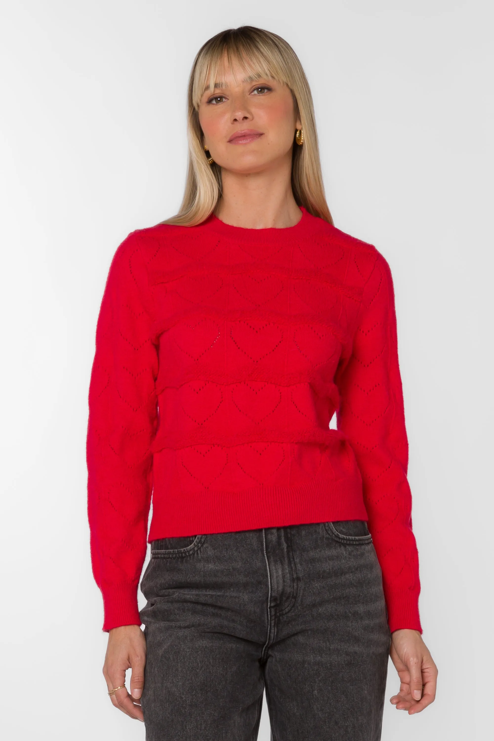 Brinley Red Ribbon Sweater