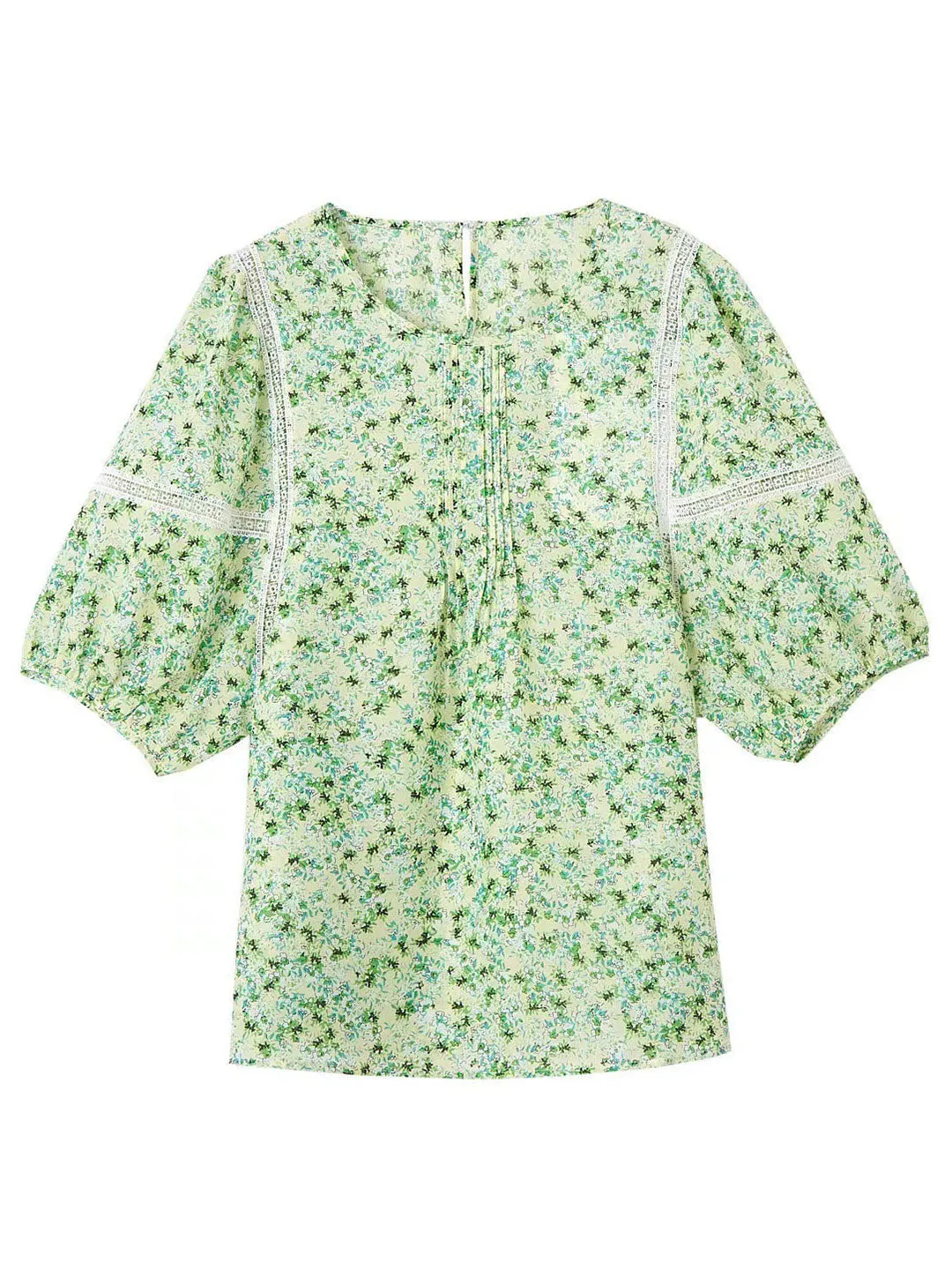 Charlotte Elegant Floral Printed Puff Sleeve Blouse