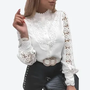 Chic Lace Button-Up Blouses