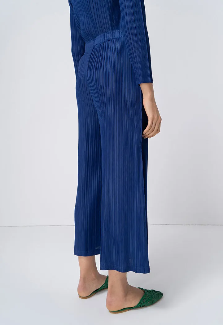 Choice Pleated Wide Leg Trousers Navy