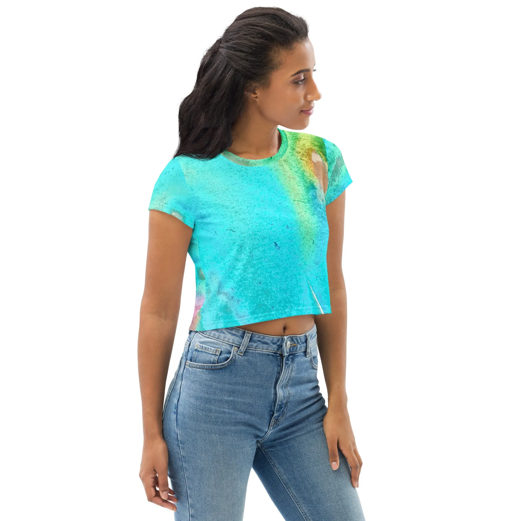 CROP TEE : TROPICAL WATER MOVEMENTS