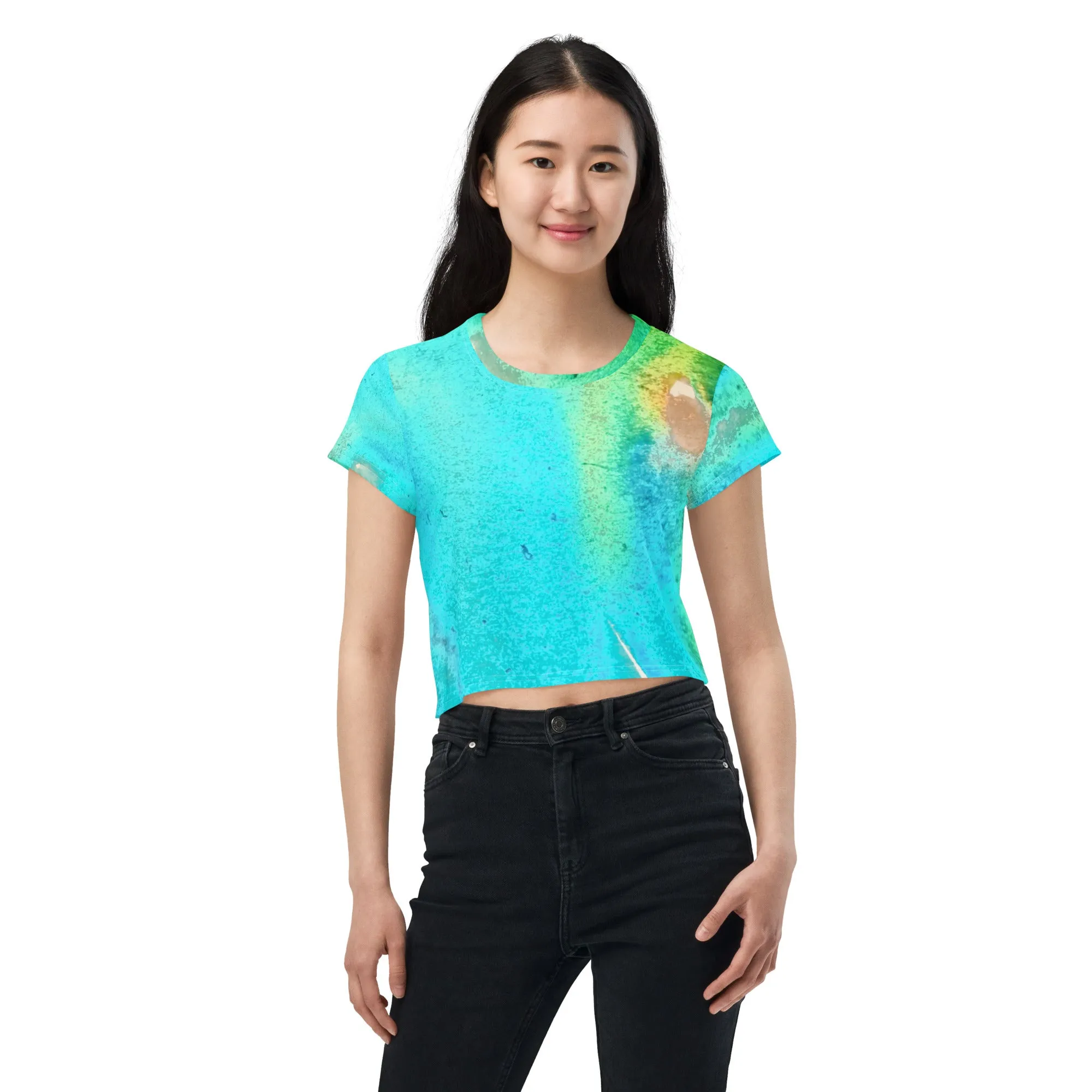 CROP TEE : TROPICAL WATER MOVEMENTS