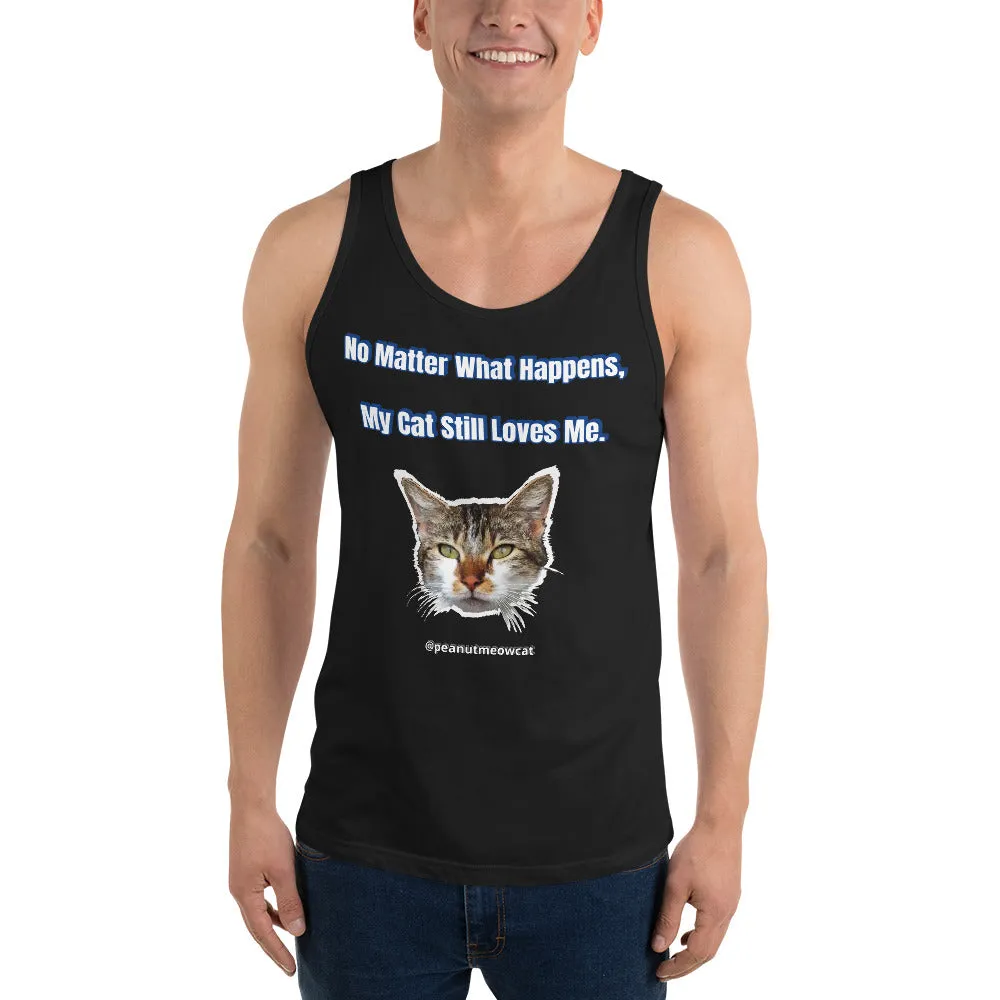 Cute Cat Unisex Tank Top, Cute Peanut Meow Cat Premium Best Tank Top-Printed in USA/EU