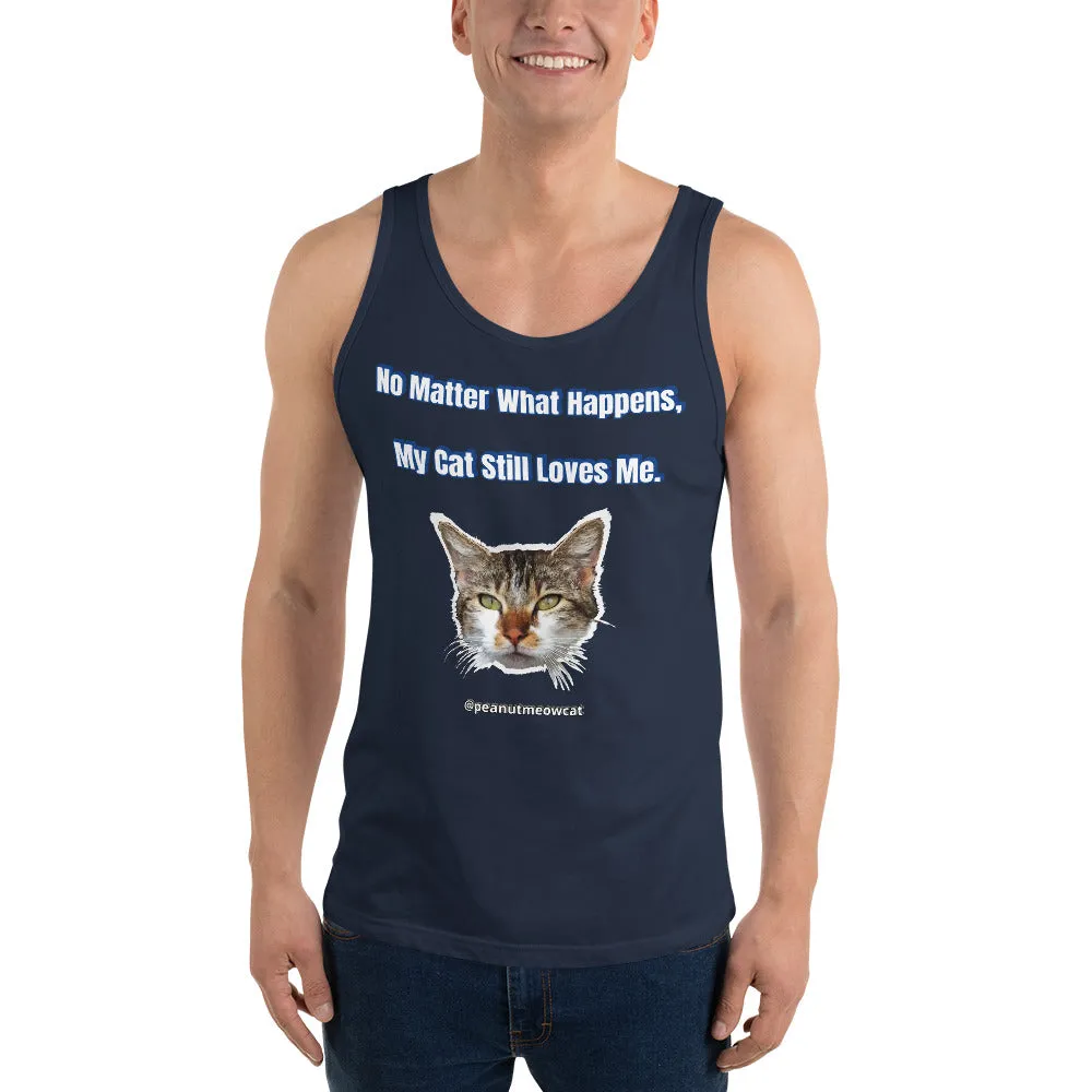 Cute Cat Unisex Tank Top, Cute Peanut Meow Cat Premium Best Tank Top-Printed in USA/EU