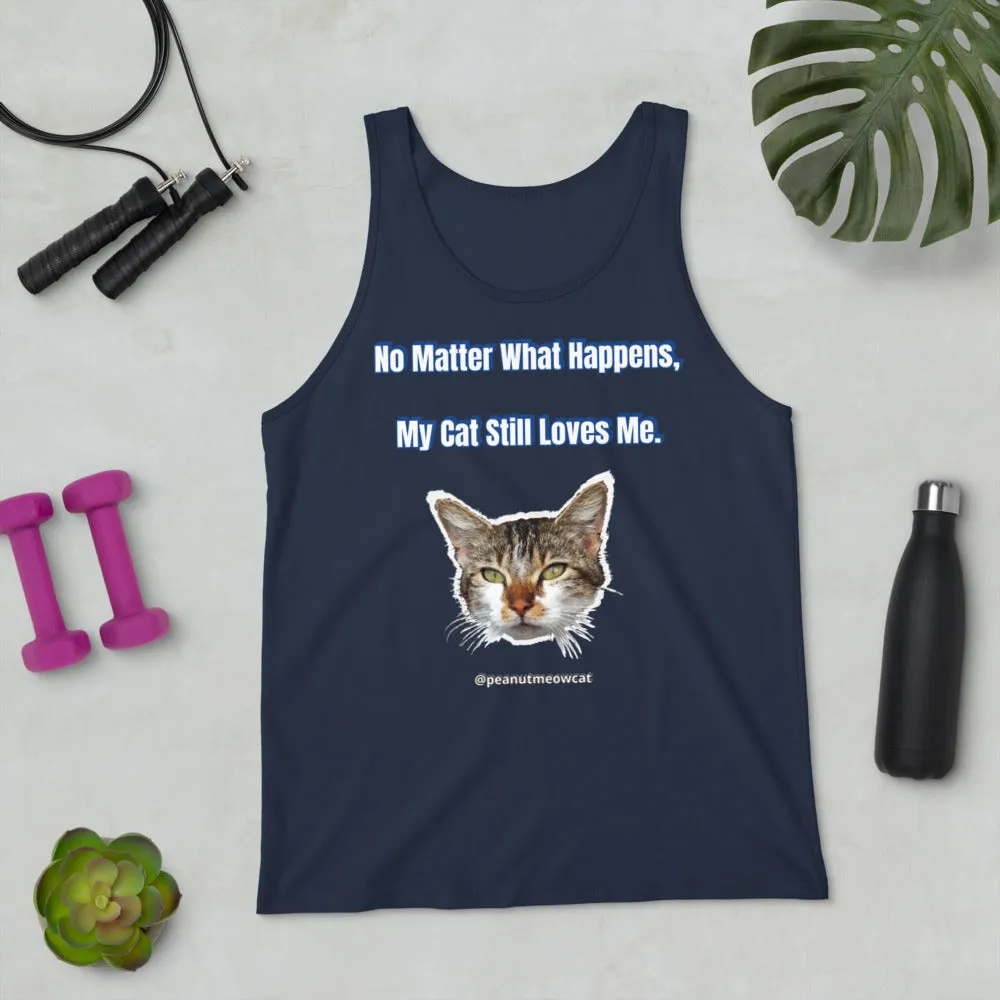 Cute Cat Unisex Tank Top, Cute Peanut Meow Cat Premium Best Tank Top-Printed in USA/EU