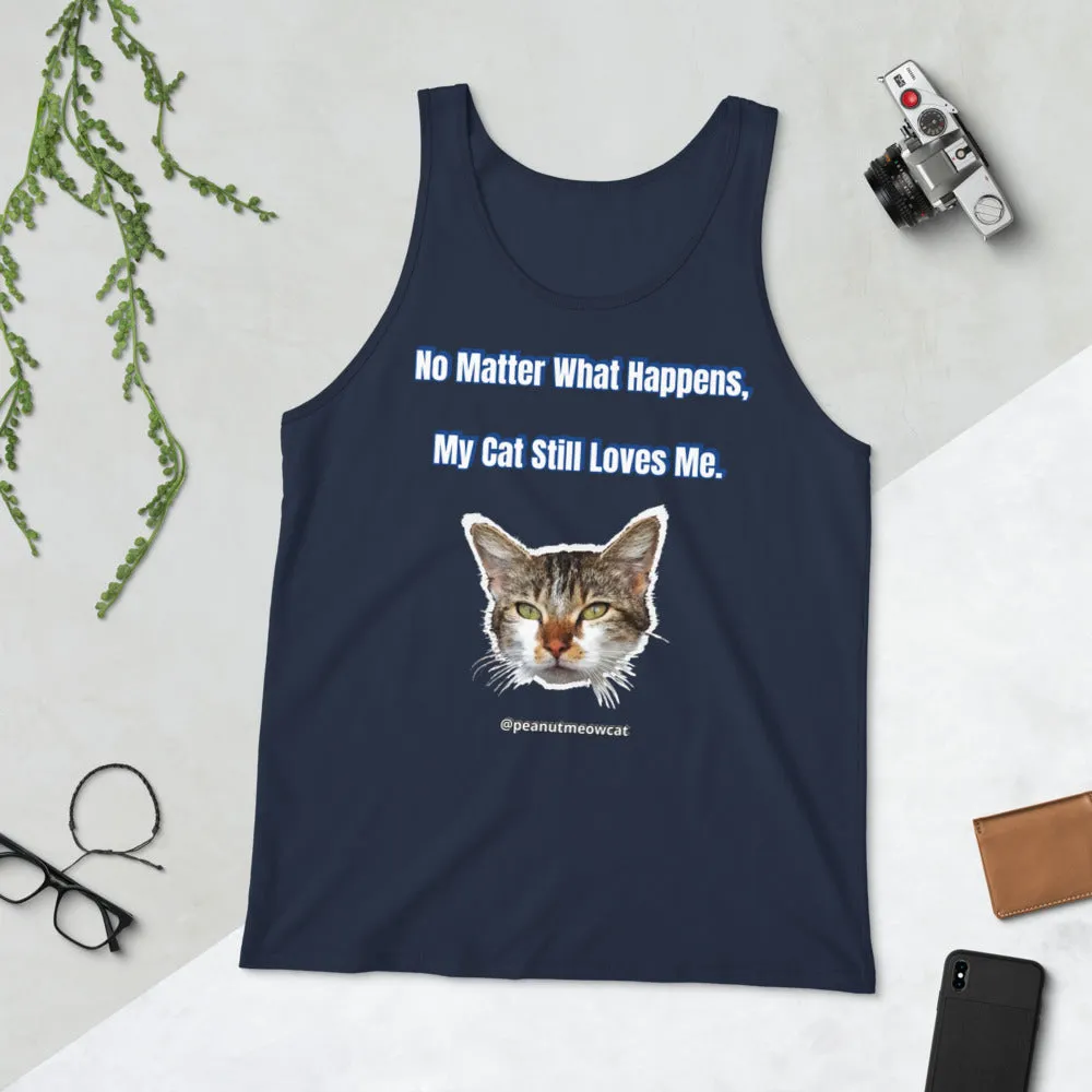 Cute Cat Unisex Tank Top, Cute Peanut Meow Cat Premium Best Tank Top-Printed in USA/EU