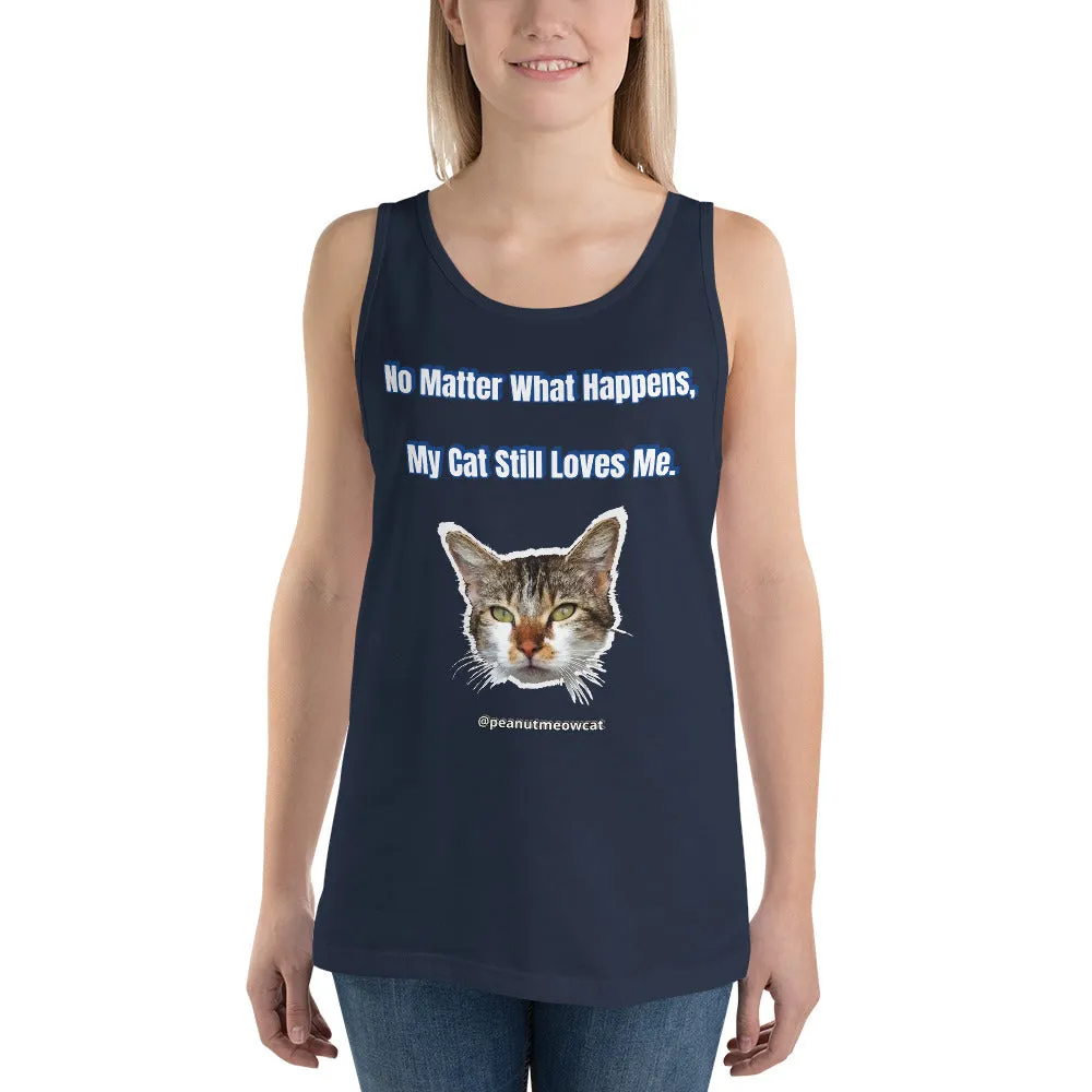 Cute Cat Unisex Tank Top, Cute Peanut Meow Cat Premium Best Tank Top-Printed in USA/EU