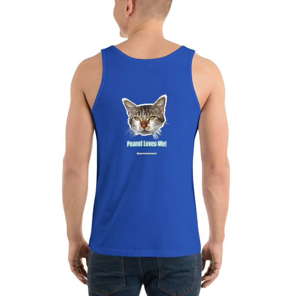 Cute Cat Unisex Tank Top, Cute Peanut Meow Cat Premium Best Tank Top-Printed in USA/EU