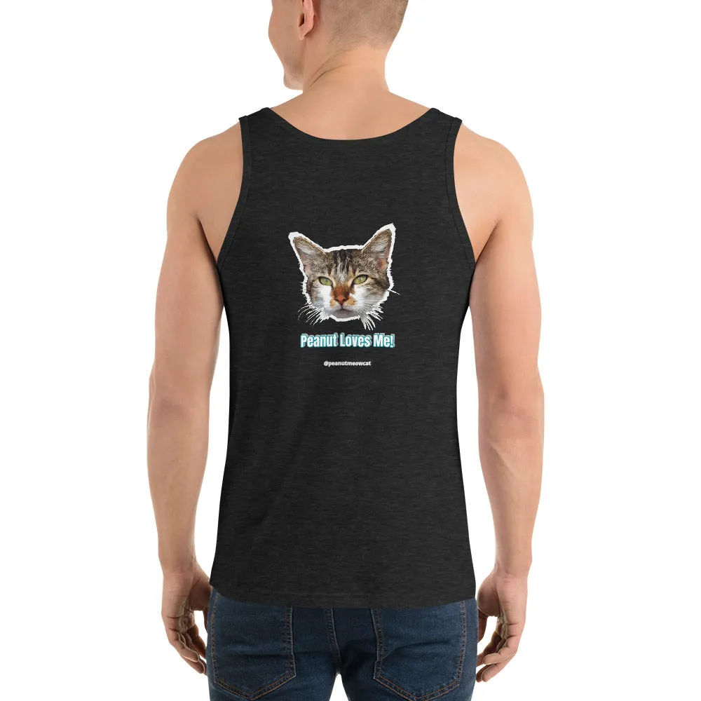 Cute Cat Unisex Tank Top, Cute Peanut Meow Cat Premium Best Tank Top-Printed in USA/EU