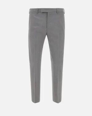 Dieci Men's Wool Trousers in Light Grey