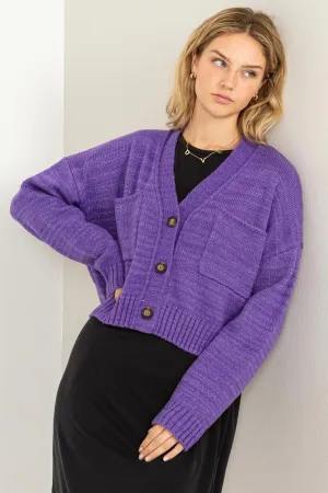 DZ23F577-CROPPED CARDIGAN SWEATER