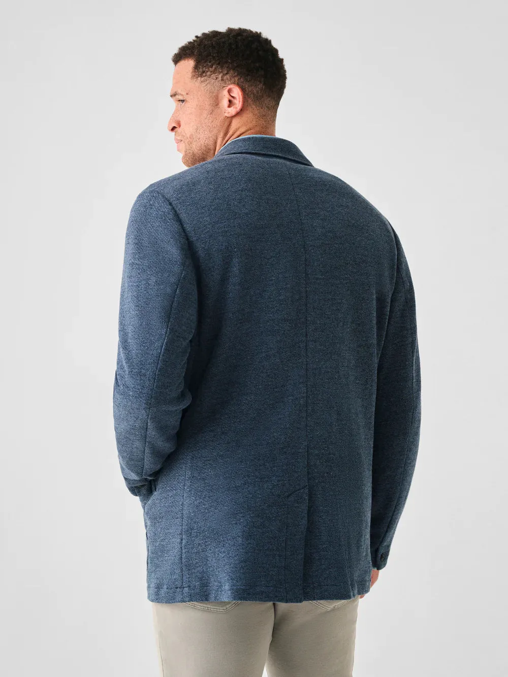 Faherty Men's Inlet Knit Blazer in Deep Navy Melange