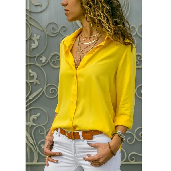 FashionSierra - Casual Long Sleeve Elegant Shirt