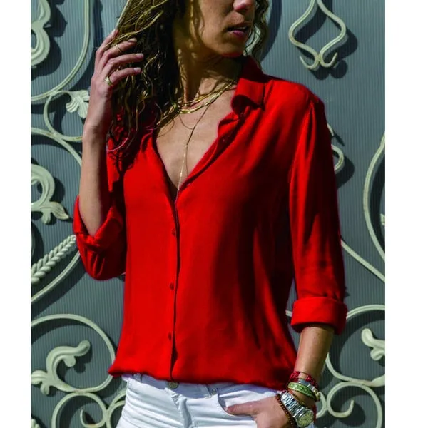 FashionSierra - Casual Long Sleeve Elegant Shirt