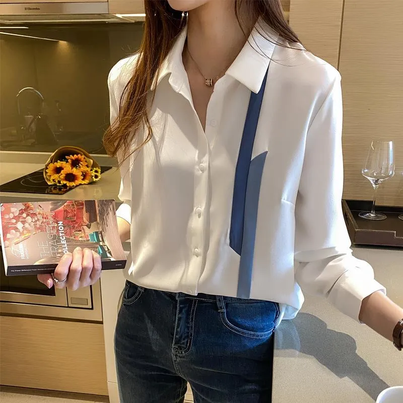 FashionSierra - Patchwork Elegant Fashion Chiffon Shirts