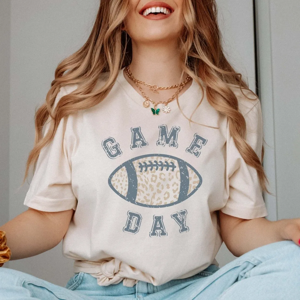 Game Day Leopard Football Graphic Tee