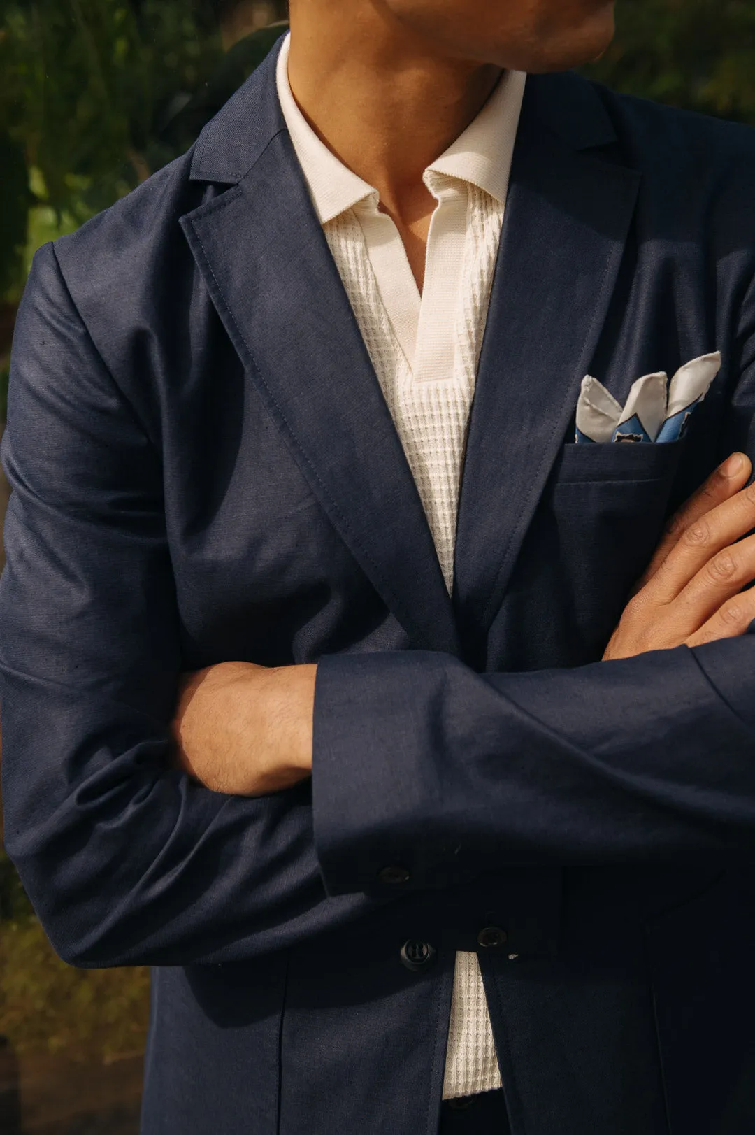 Ink Navy Cotton Linen Blazer