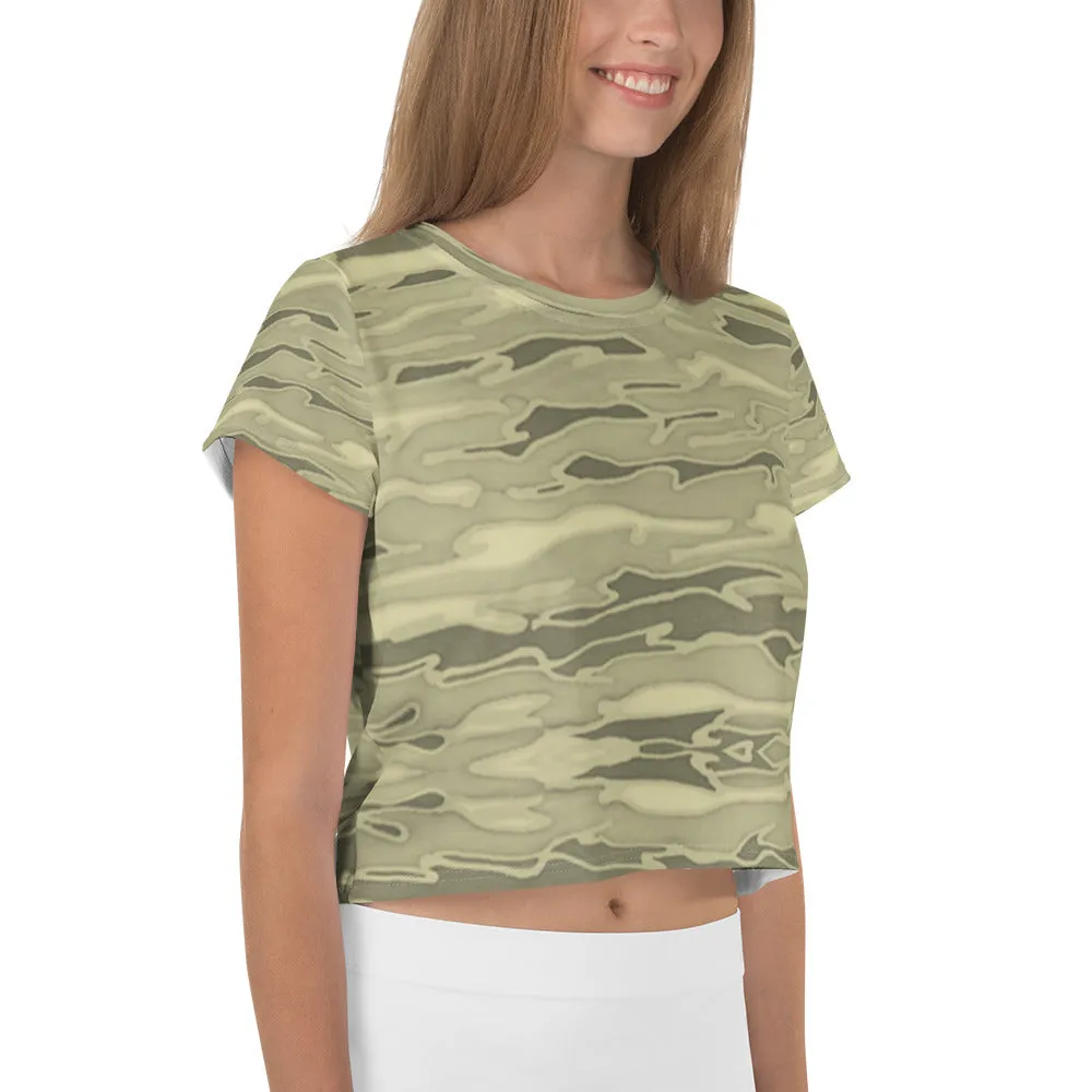 Khaki Lava Camouflage Crop Tee