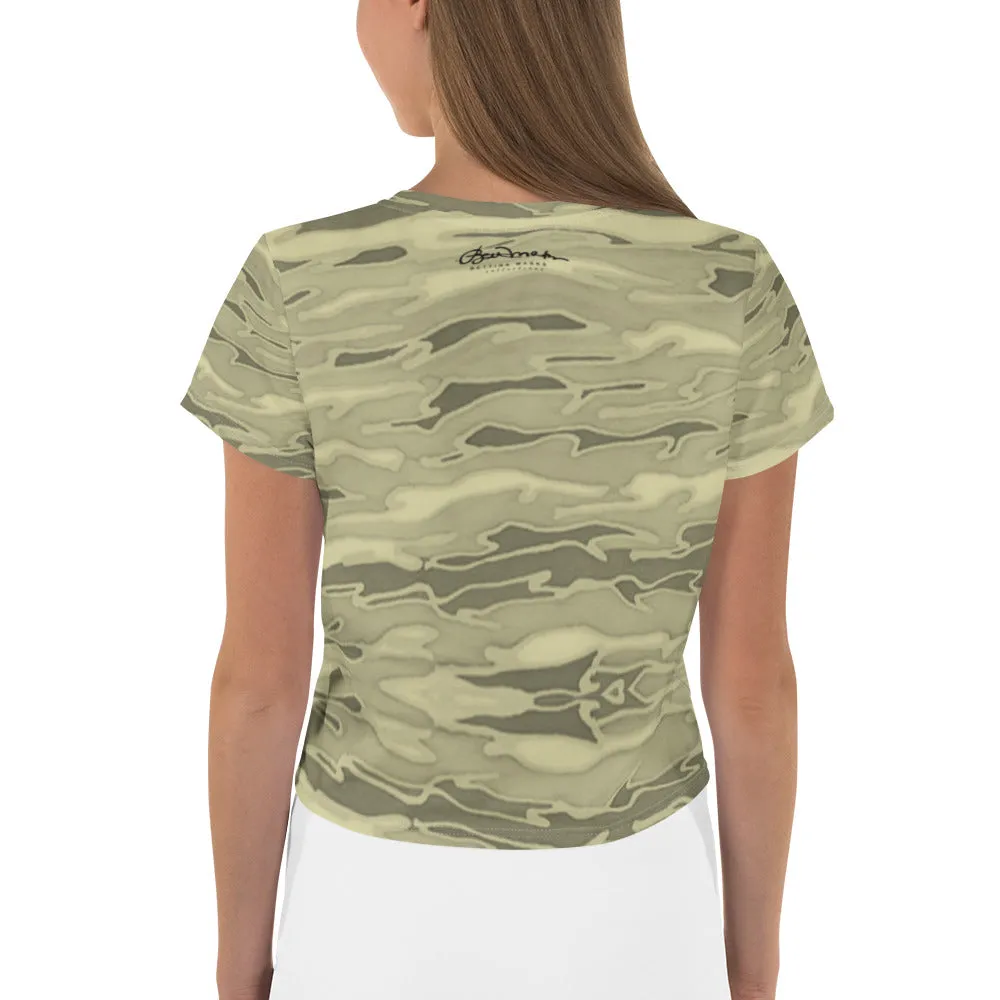 Khaki Lava Camouflage Crop Tee