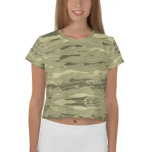 Khaki Lava Camouflage Crop Tee