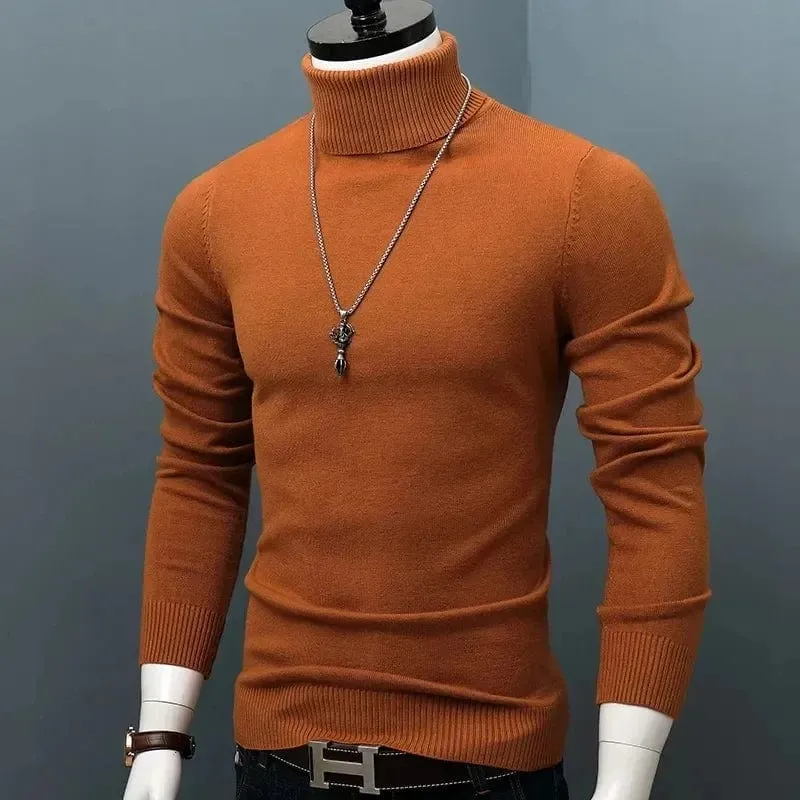 Men Turtle Neck  Slim Fit  Pullover Classic Sweater