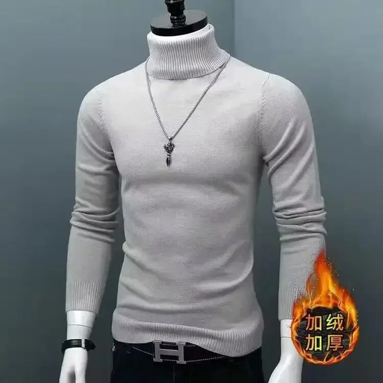 Men Turtle Neck  Slim Fit  Pullover Classic Sweater