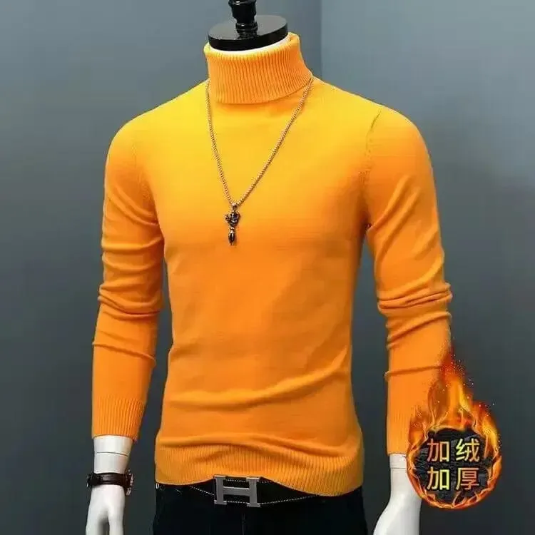 Men Turtle Neck  Slim Fit  Pullover Classic Sweater