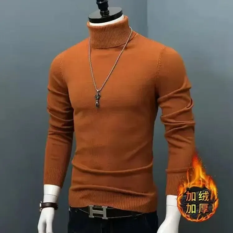 Men Turtle Neck  Slim Fit  Pullover Classic Sweater