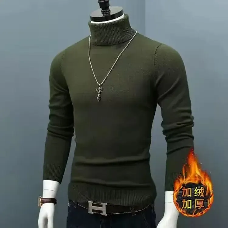 Men Turtle Neck  Slim Fit  Pullover Classic Sweater