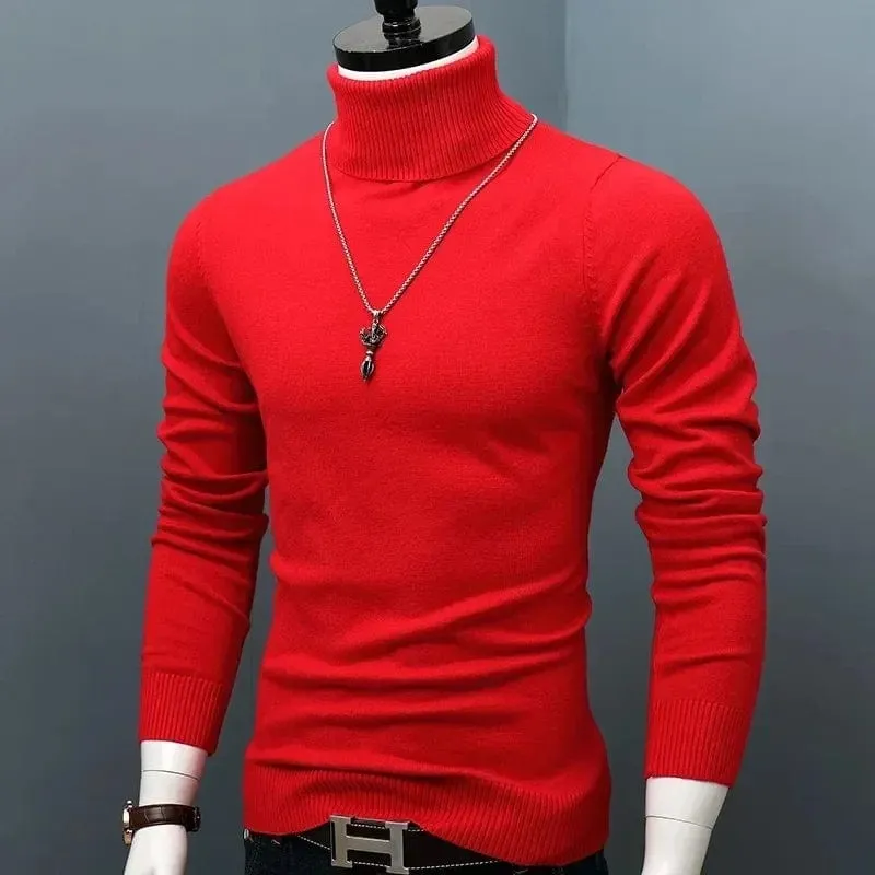 Men Turtle Neck  Slim Fit  Pullover Classic Sweater