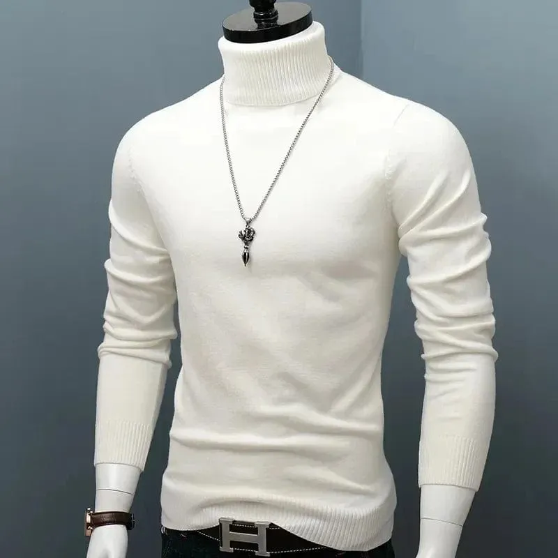 Men Turtle Neck  Slim Fit  Pullover Classic Sweater