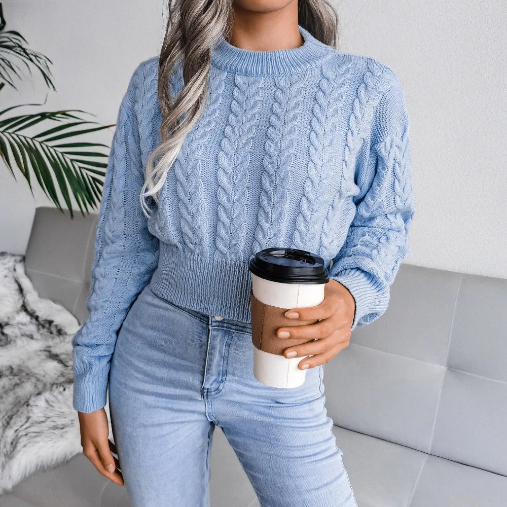 Plain Twist Crop Women Sweater Wholesale