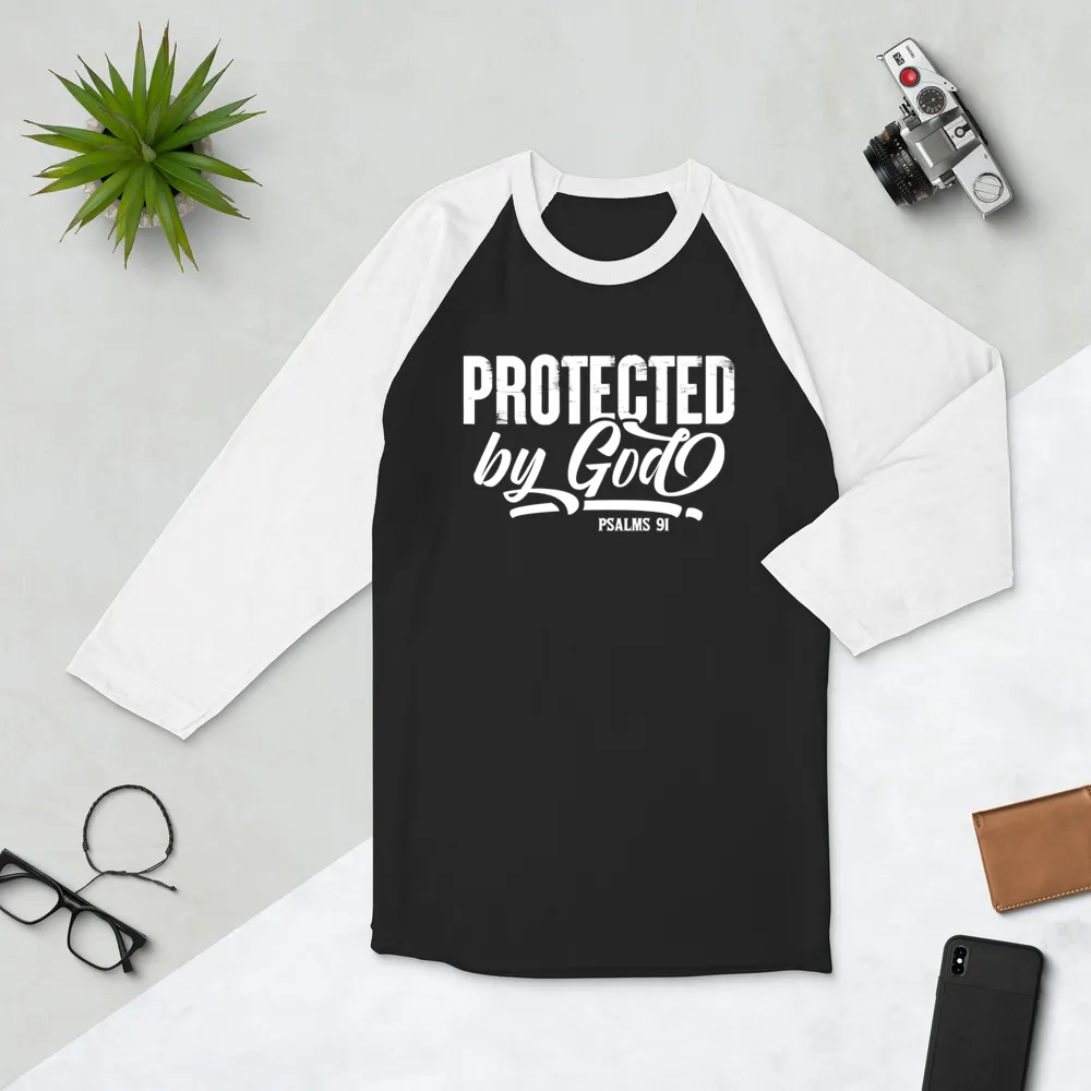 Protected by God, Psalms 91, 3/4 sleeve Raglan Shirt