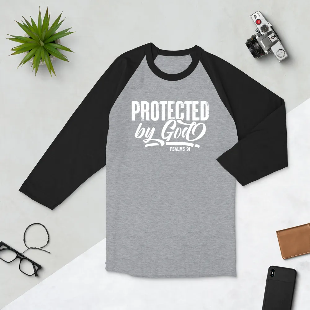 Protected by God, Psalms 91, 3/4 sleeve Raglan Shirt