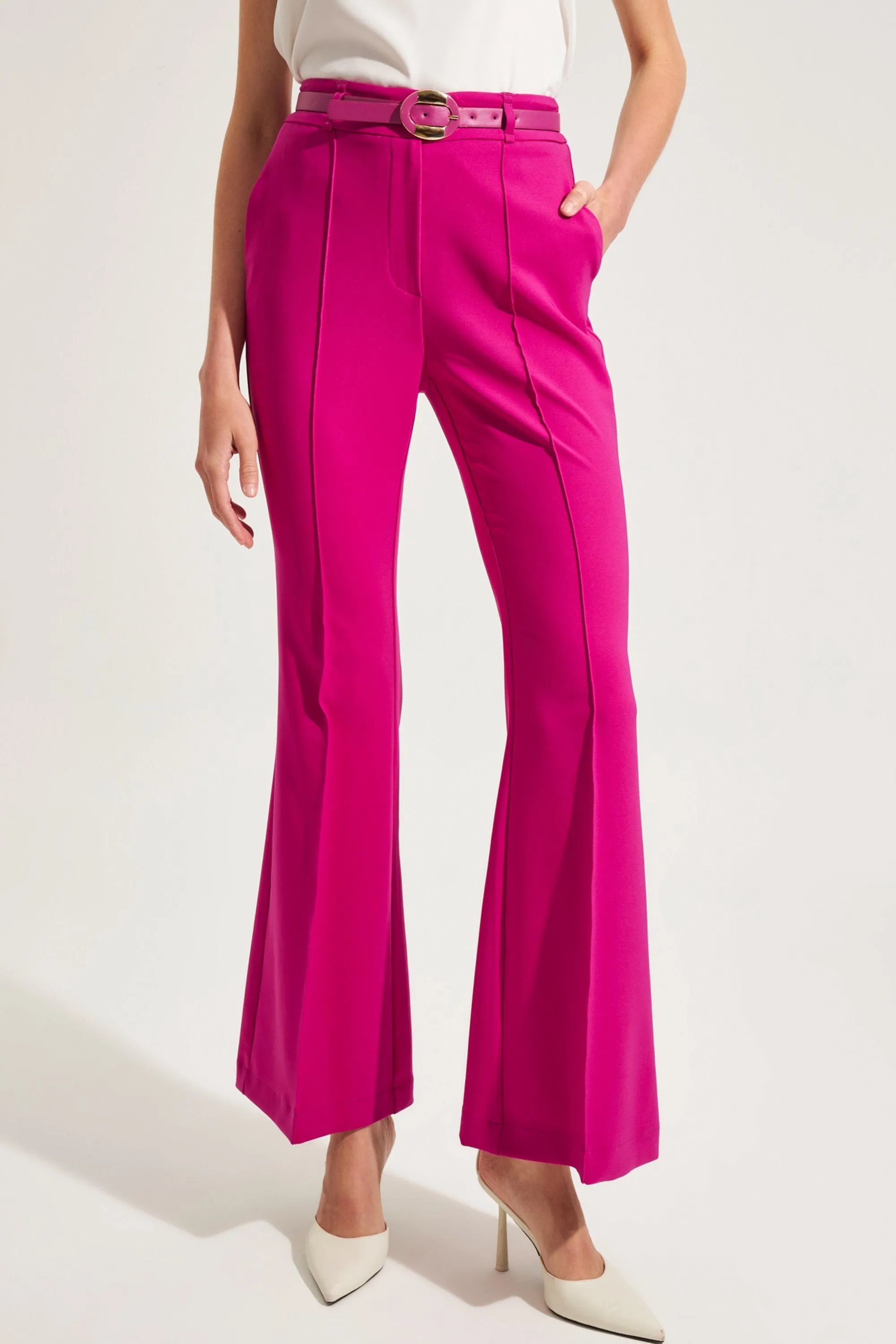 Setre Solid Flare Trousers Orchid