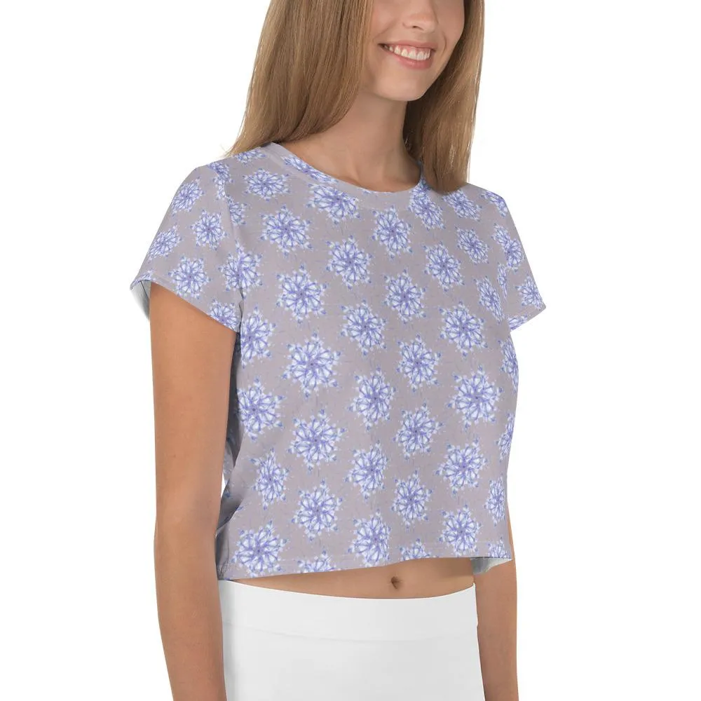 Snowflake Honeycomb Petite Lily - AOP Crop Tee