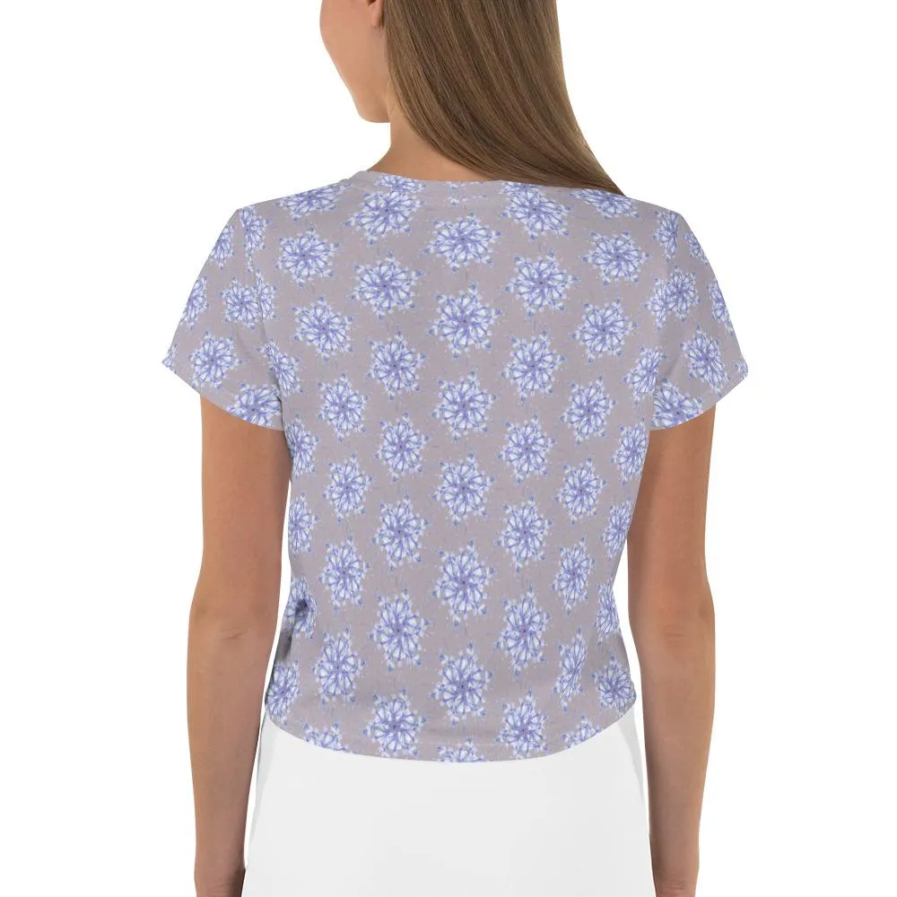 Snowflake Honeycomb Petite Lily - AOP Crop Tee