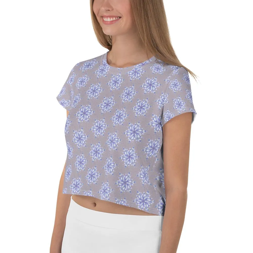 Snowflake Honeycomb Petite Lily - AOP Crop Tee