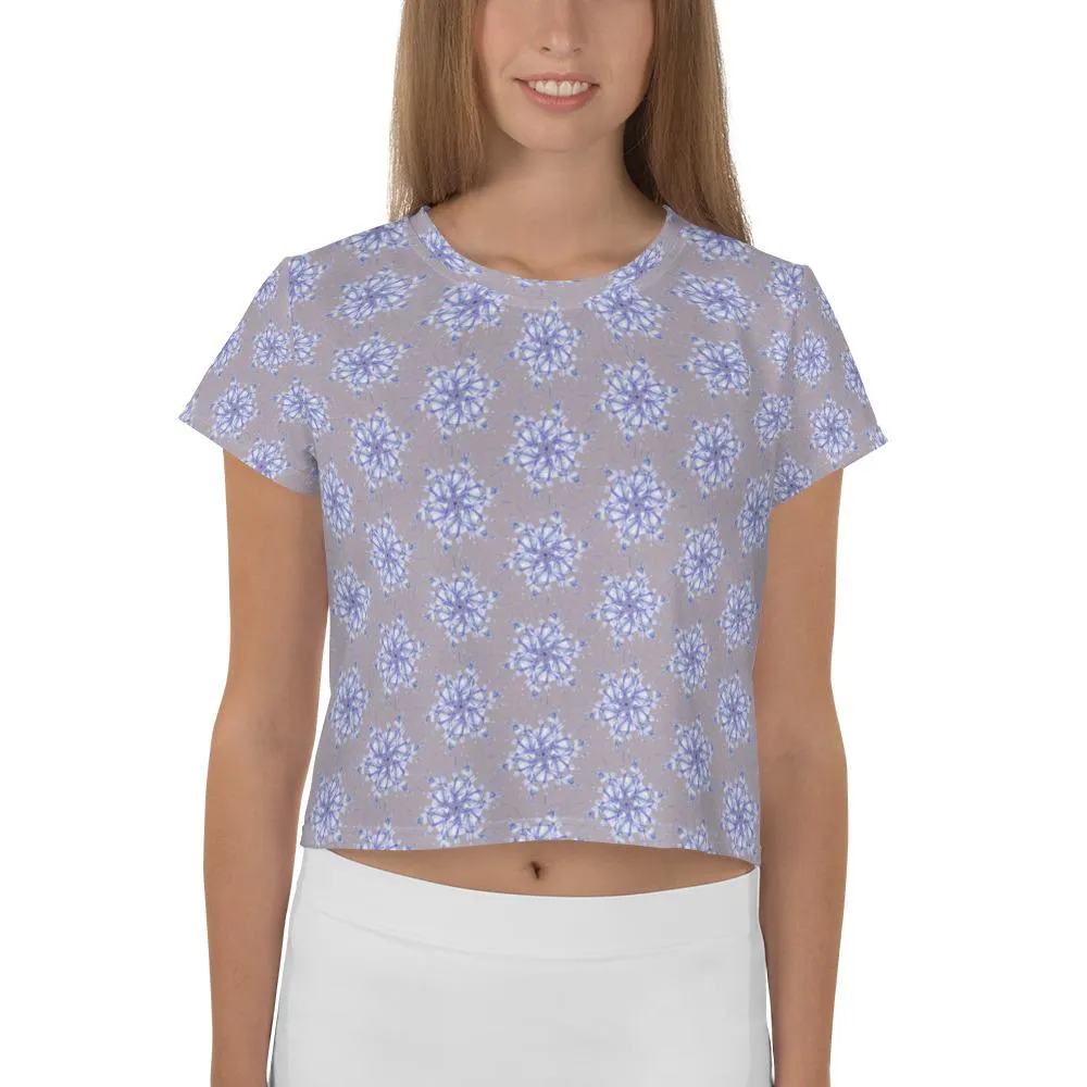 Snowflake Honeycomb Petite Lily - AOP Crop Tee