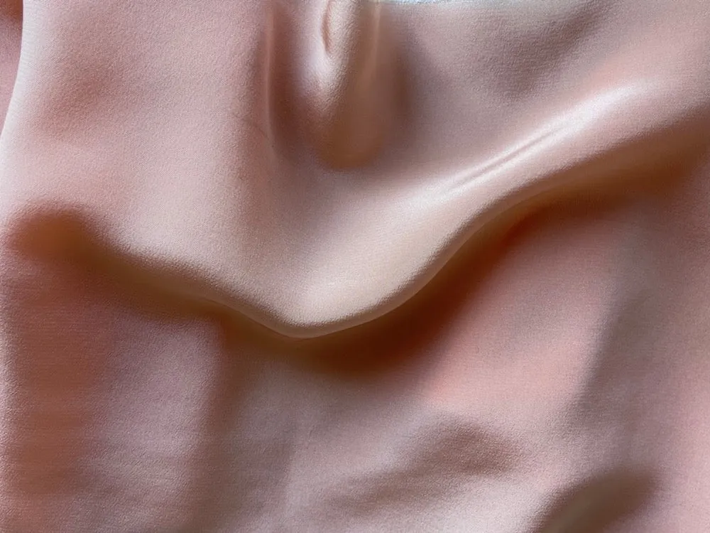 Soft Apricot Parfait Silk Crepe de Chine (Made in Italy)