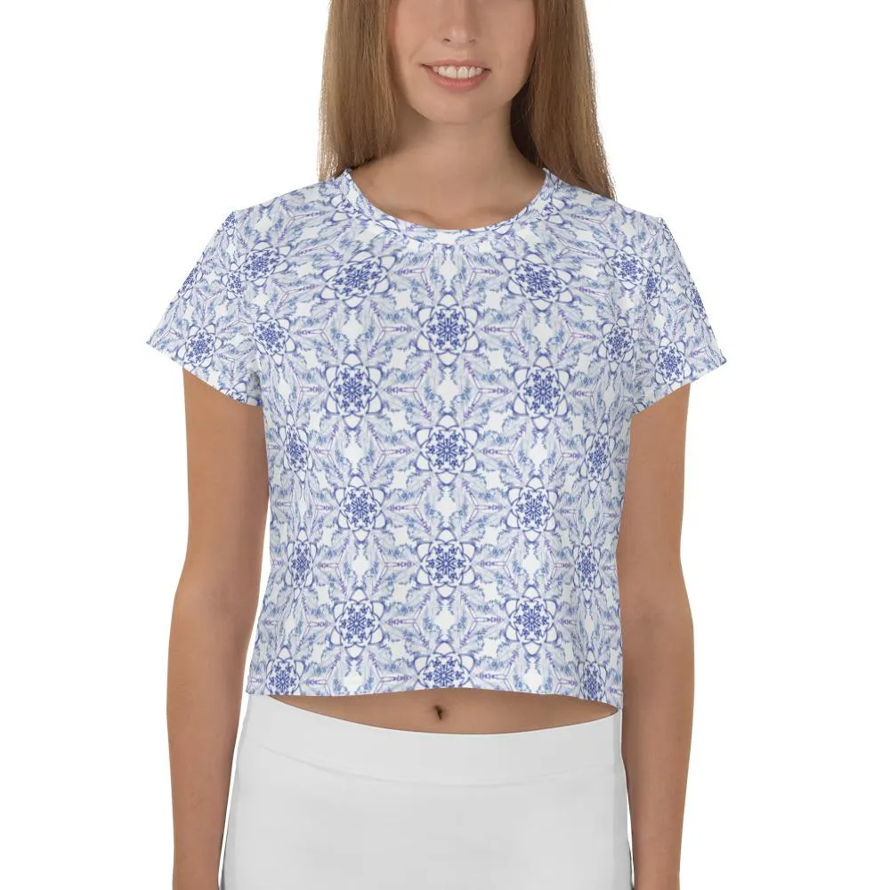 Starfeather White - AOP Crop Tee